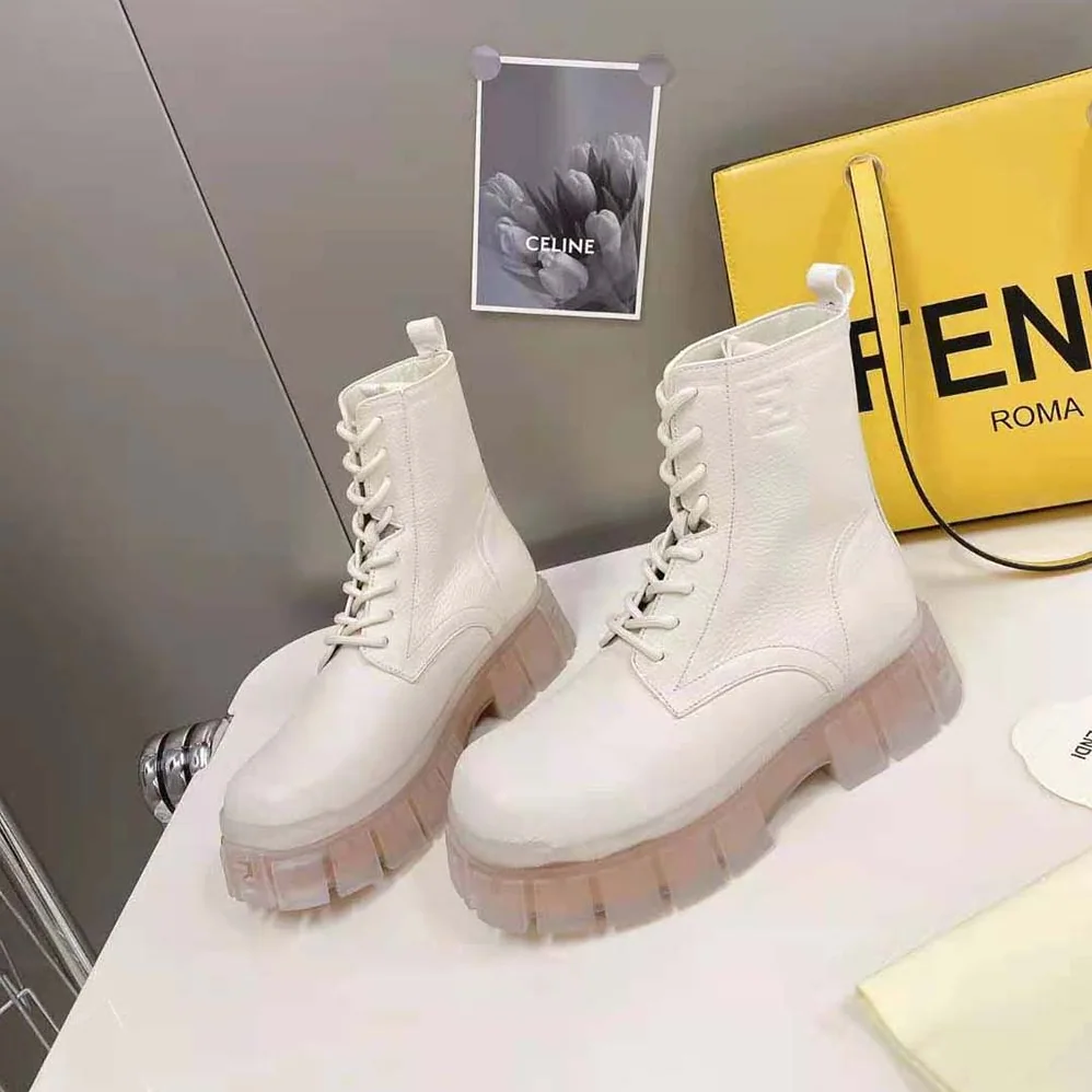 Fendi Force Beige Leather Ankle Boots for Women Fendi Force Beige Leather Ankle Boots for Women