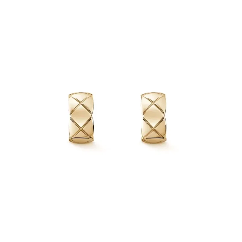Chanel Coco Crush Earrings Beige Gold