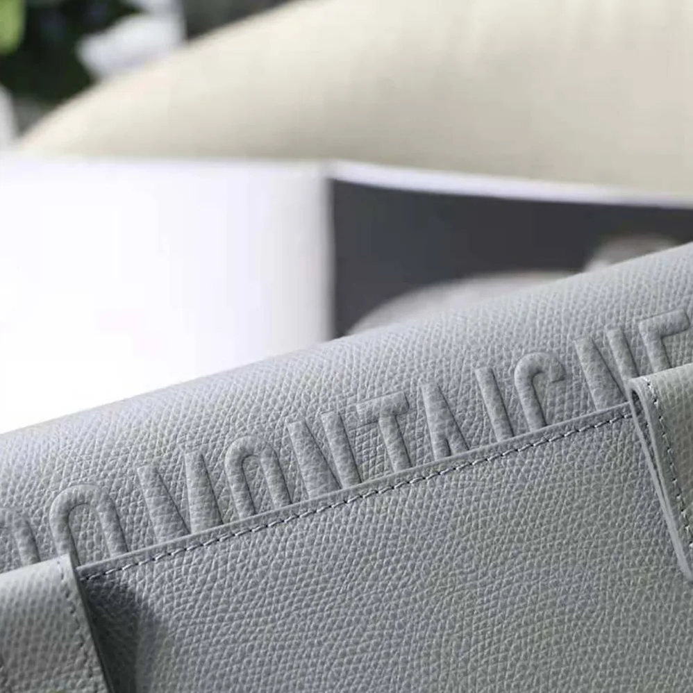 Dior 30 Montaigne 2-in-1 Pouch Stone Grained Calfskin for Women in Silver