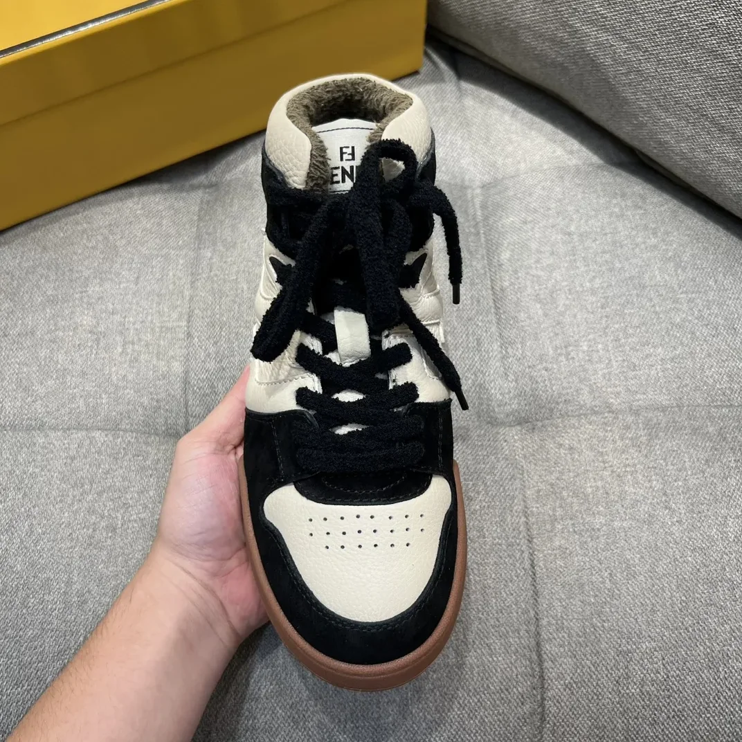 Fendi FD Fendi Match Lace-Up Hight-Tops Sneakers Black 8E8358AHH2F1FZB Fendi FD Fendi Match Lace-Up Hight-Tops Sneakers Black 8E8358AHH2F1FZB