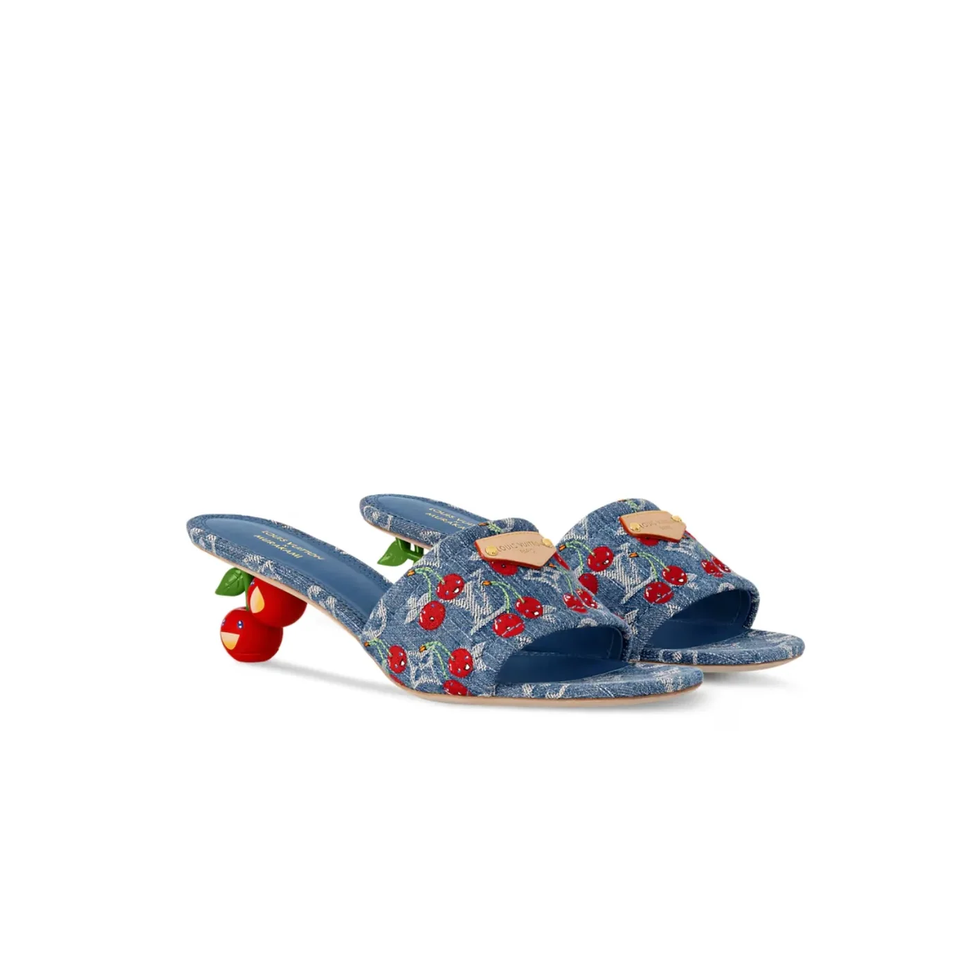 Louis Vuitton LV x TM Lily Mule Cherry Denim 1AHLTF Louis Vuitton LV x TM Lily Mule Cherry Denim 1AHLTF