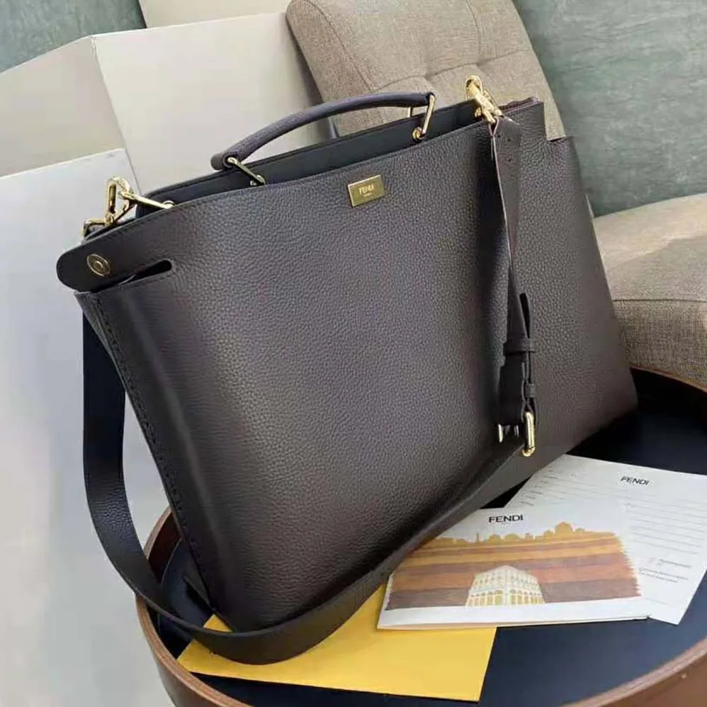 Fendi Peekaboo Iconic Essential Brown Leather Bag for Men