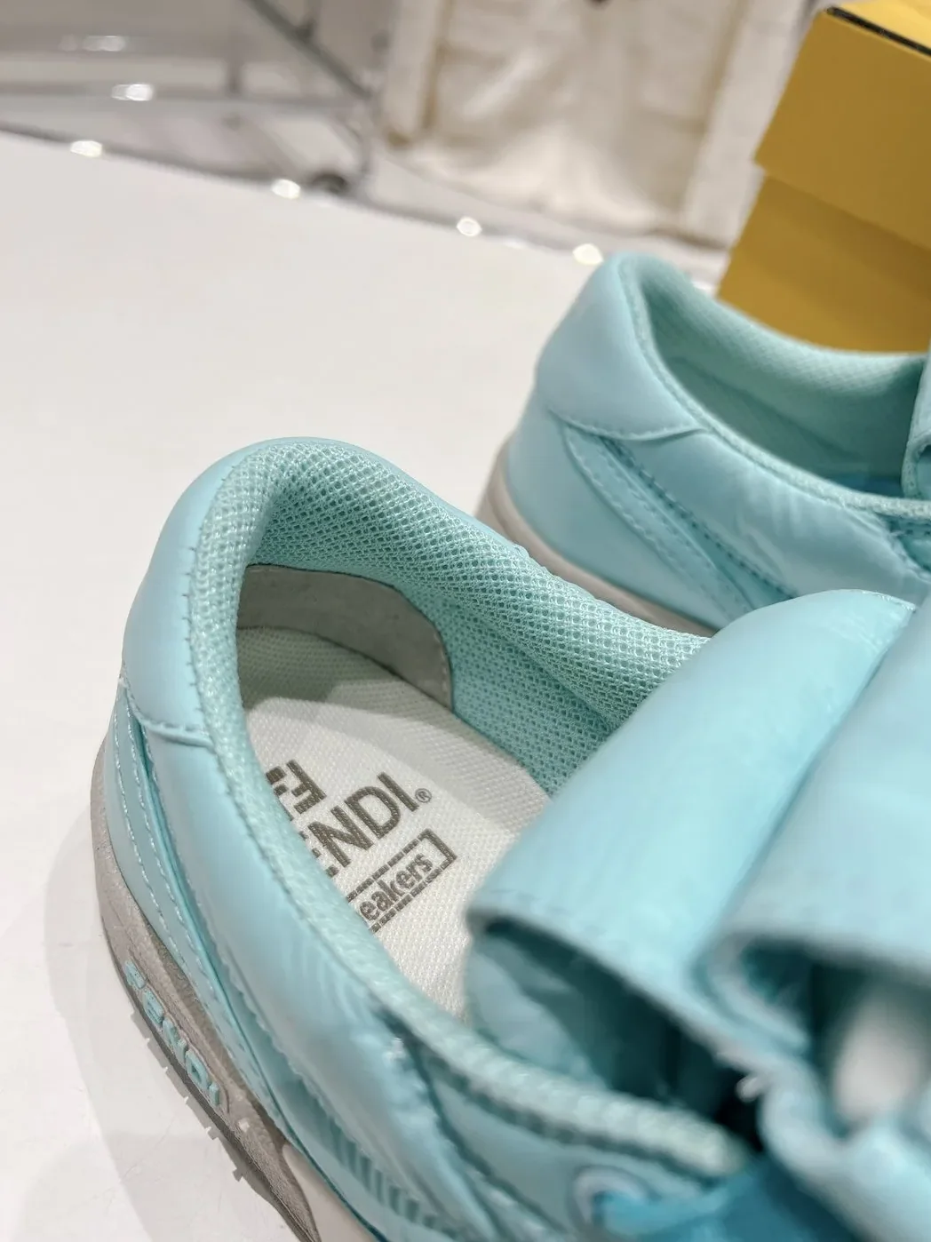 FD Fendi Match Lace-Up Low in Top Sneakers Blue FD Fendi Match Lace-Up Low in Top Sneakers Blue