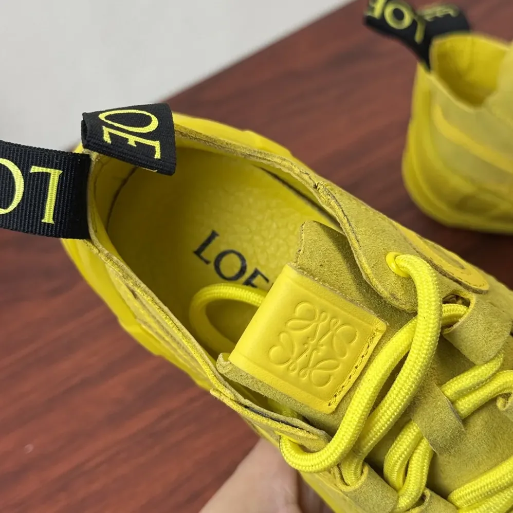 Loewe Grip Sneaker in Calfskin Suede for Unisex in Yellow