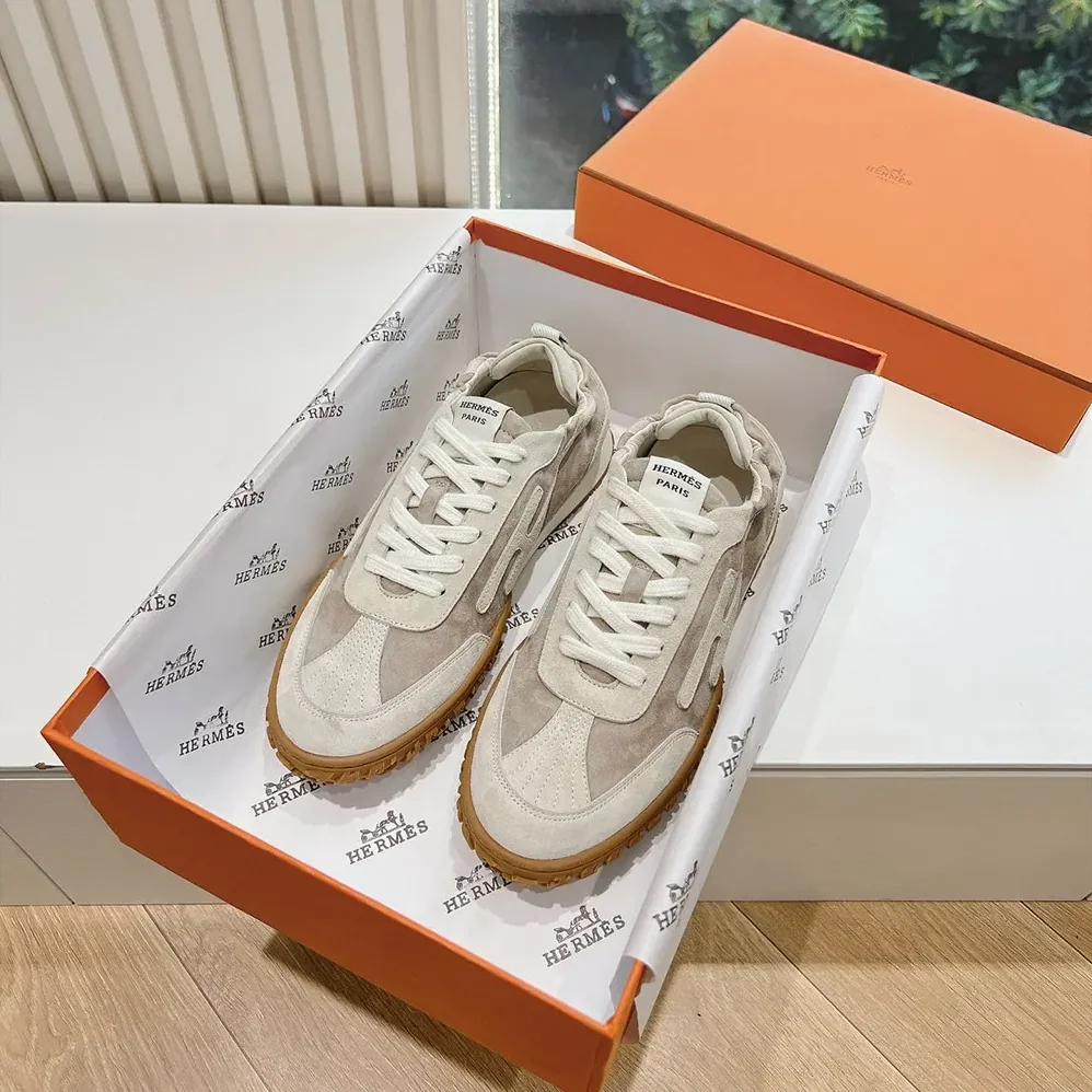 Hermes Jet Sneaker in Technical Canvas and Suede Goatskin for Unisex in Beige Hermes Jet Sneaker in Technical Canvas and Suede Goatskin for Unisex in Beige