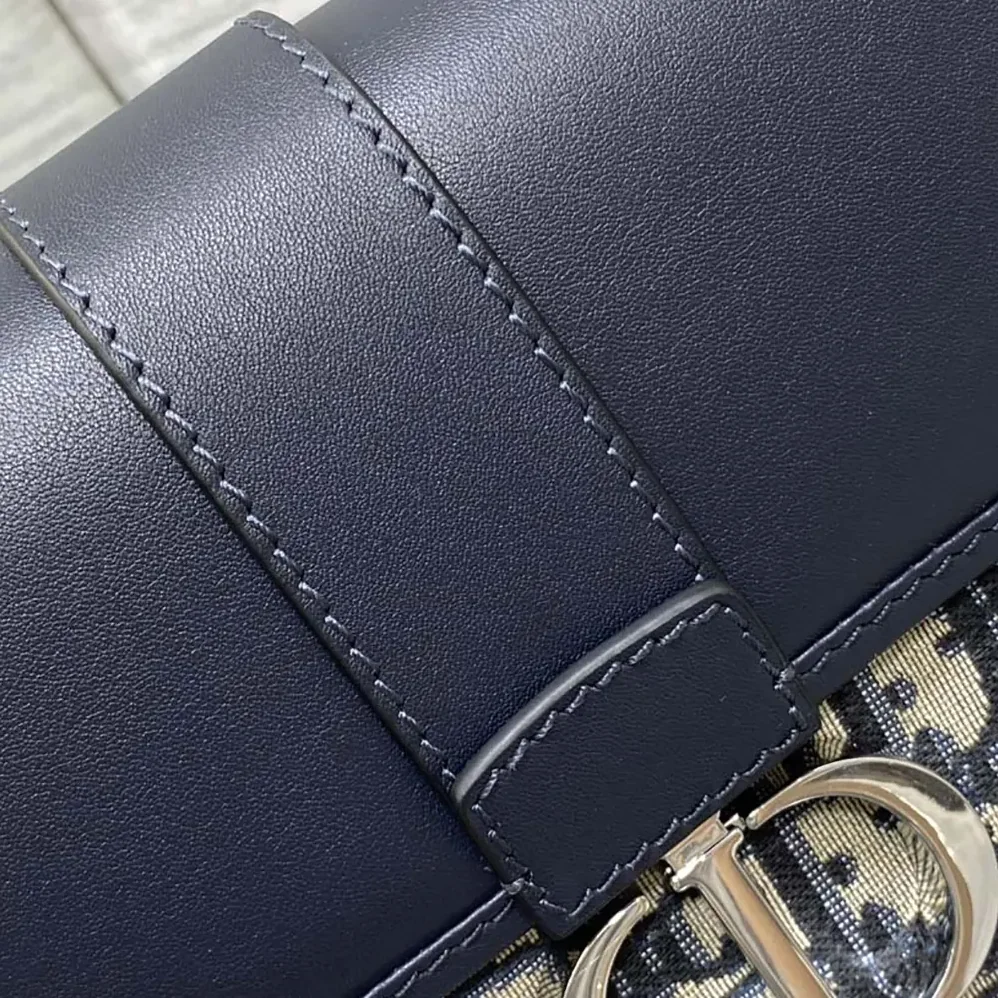 Dior 30 Montaigne Bag Blue Dior Oblique Jacquard and Smooth Calfskin for Women