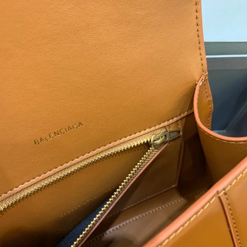 Balenciaga Hourglass Small Handbag In Brown
