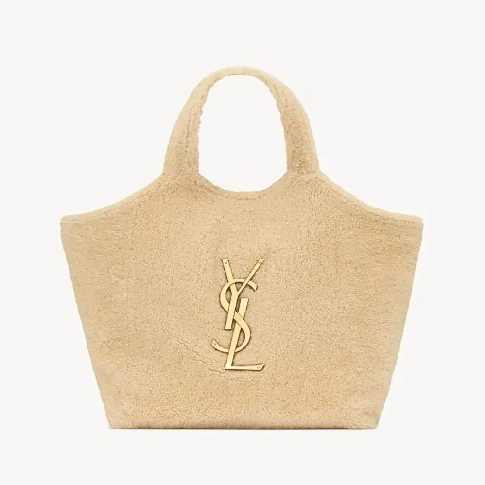 Saint Laurent YSL Icare In Shearling for Women in White