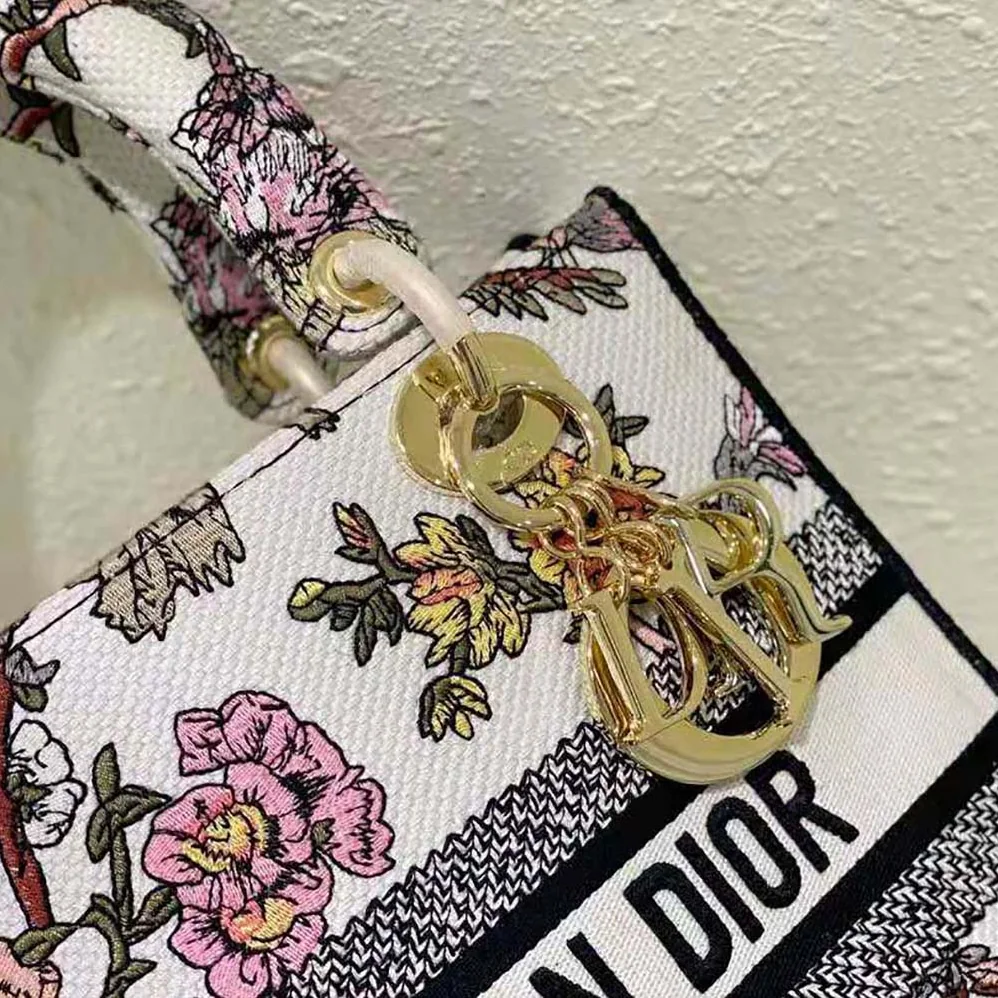 Dior Medium Lady D-lite Bag Multicolor Dior Jardin Botanique Embroidery for Women