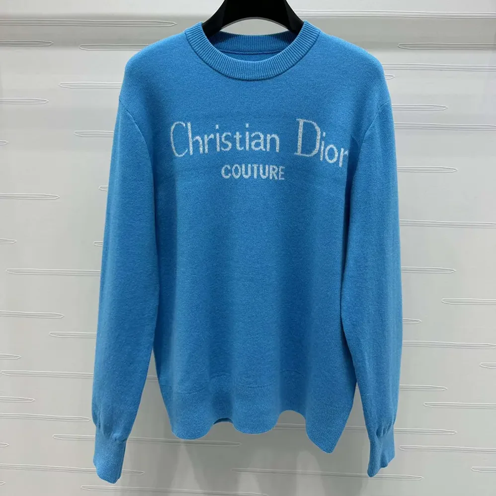 Dior Christian Dior Couture Sweater Blue Wool Blend for Women