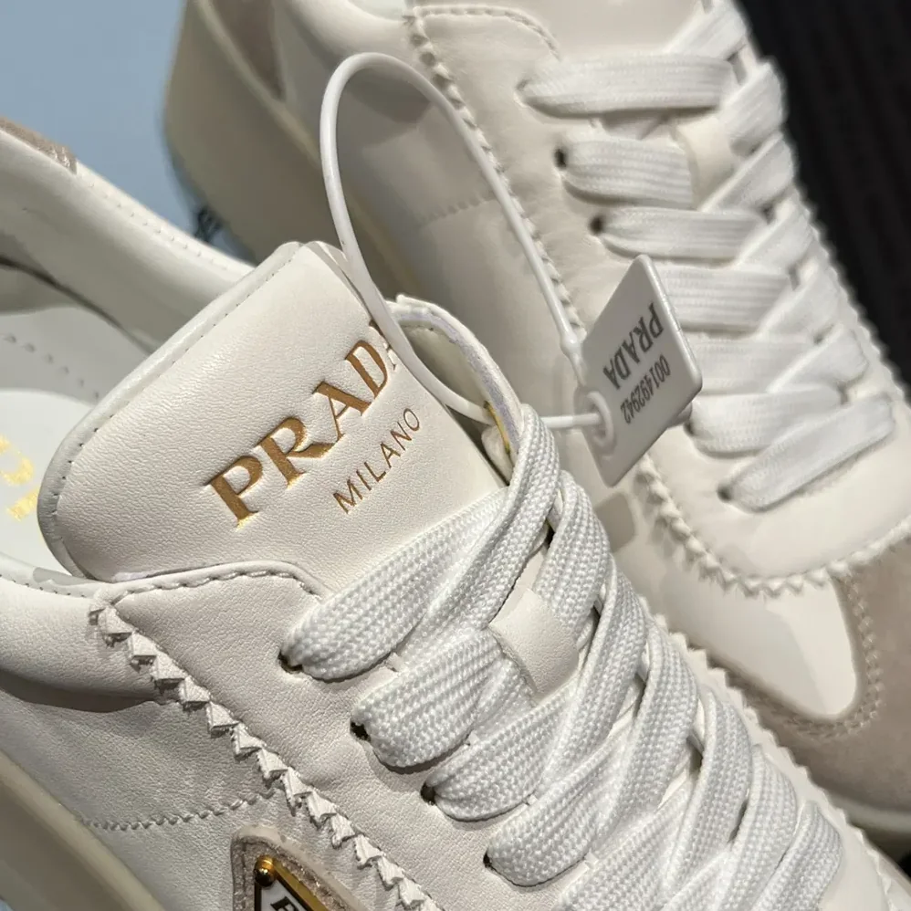 Prada Downtown Bold Nappa Leather And Suede Sneakers for Women Prada Downtown Bold Nappa Leather And Suede Sneakers for Women