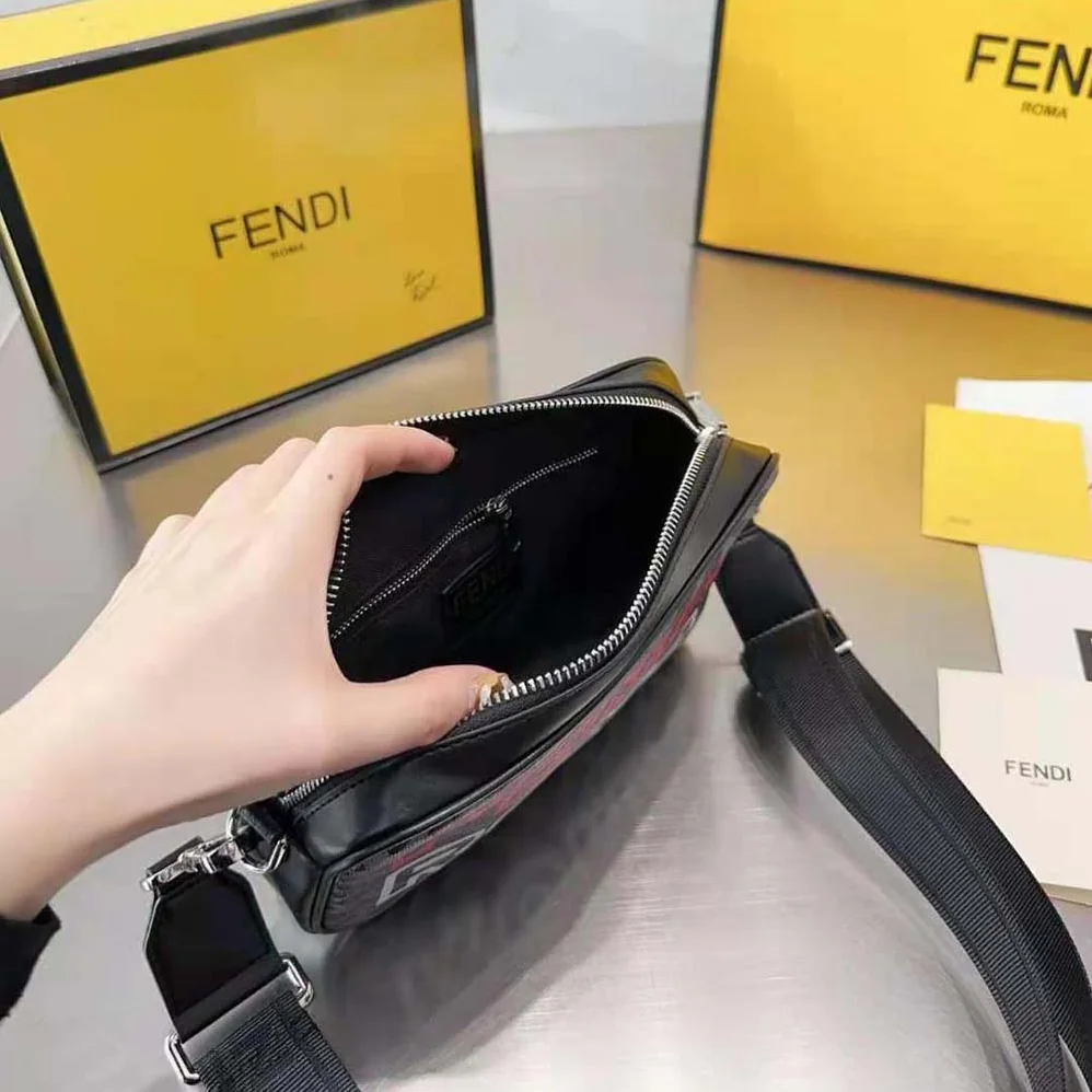 Fendi Camera Case Lunar New Year Capsule Gray Fabric Bag for Men
