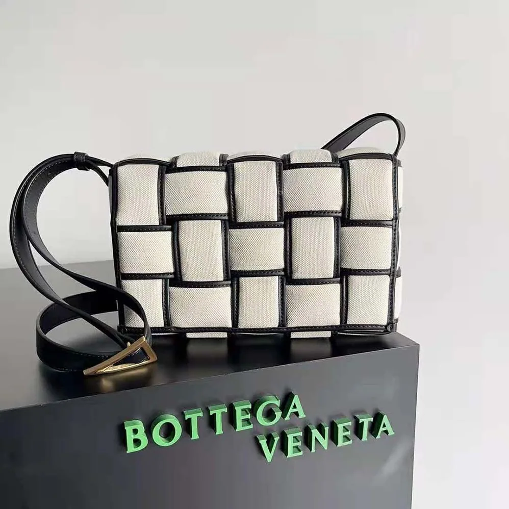 Bottega Veneta Padded Cassette Intreccio Canvas Cross for Women in Body Bag Bottega Veneta Padded Cassette Intreccio Canvas Cross for Women in Body Bag