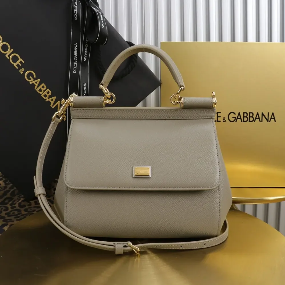 Dolce Gabbana D&G Small Sicily Handbag in Dauphine Calfskin for Women in Gray Dolce Gabbana D&G Small Sicily Handbag in Dauphine Calfskin for Women in Gray