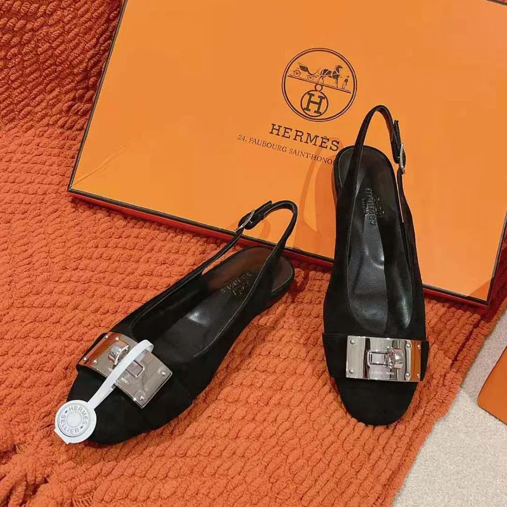 Hermes Innocente Slingback in Goatskin-Black H241157Z for Women Hermes Innocente Slingback in Goatskin-Black H241157Z for Women