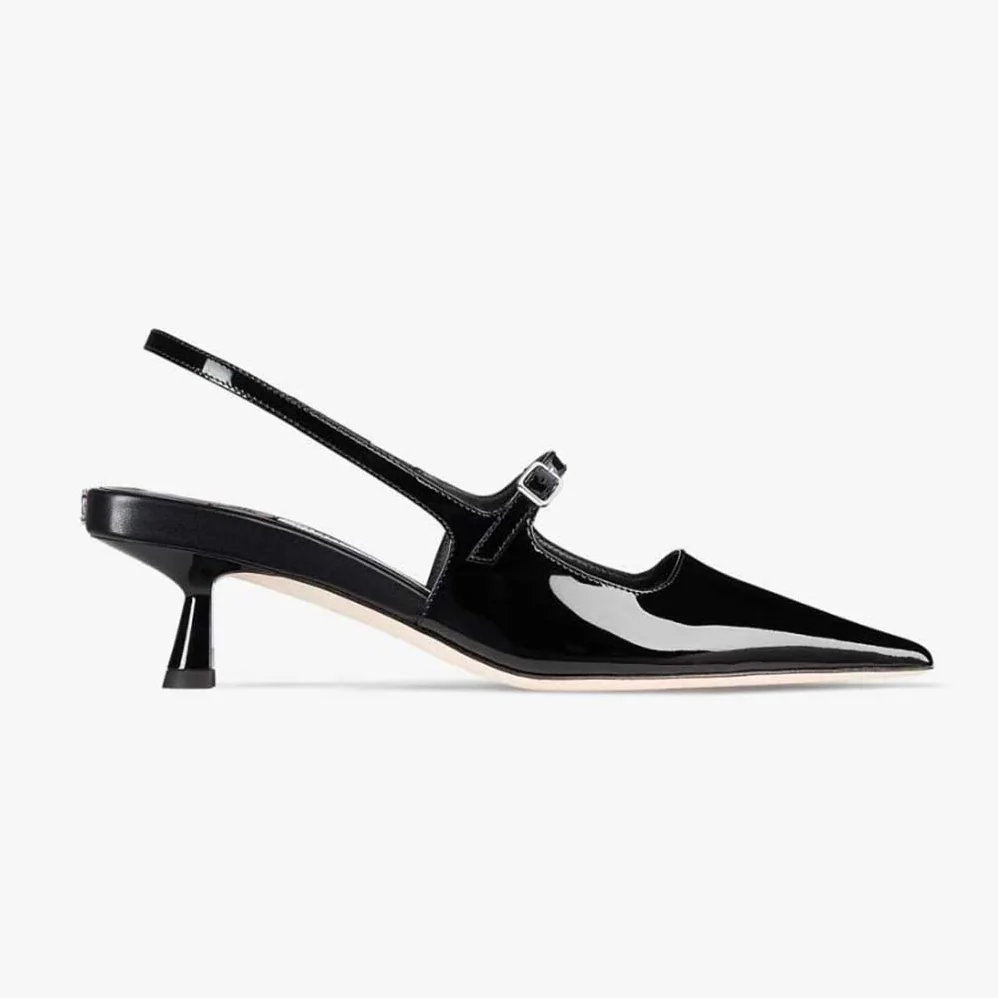 Jimmy Choo Didi 45 Black Patent Leather Pointed Pumps for Women