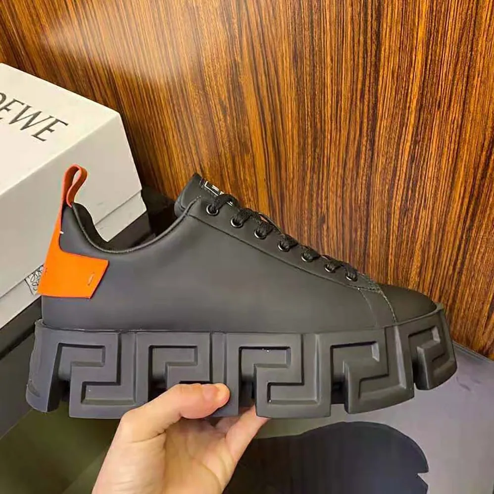 Versace Greca Labyrinth Trainers for Men in Black