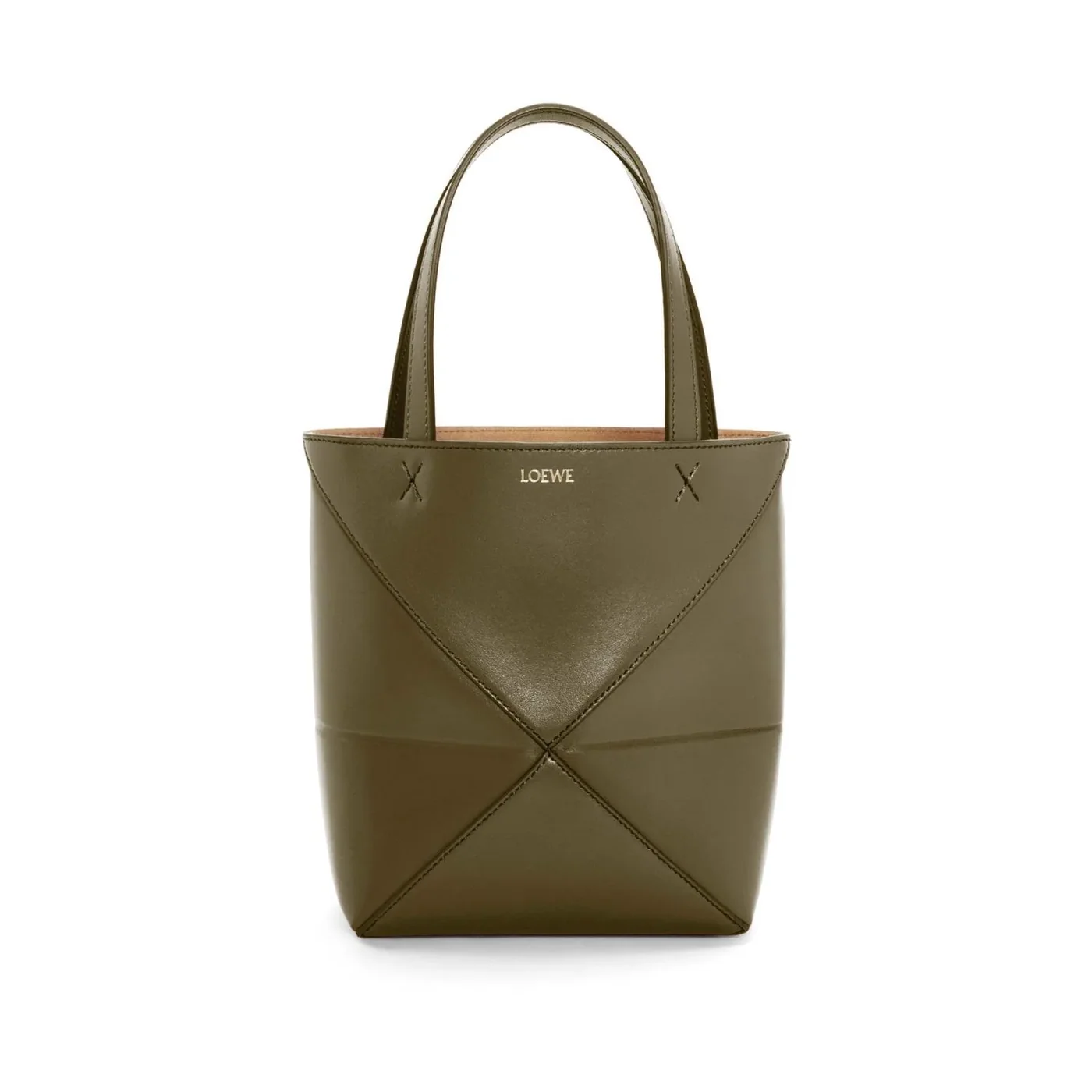 Loewe Mini Puzzle Fold Tote Dark Khaki Green A657V25X01- 7.8 Inches/ Loewe Mini Puzzle Fold Tote Dark Khaki Green A657V25X01- 7.8 Inches/