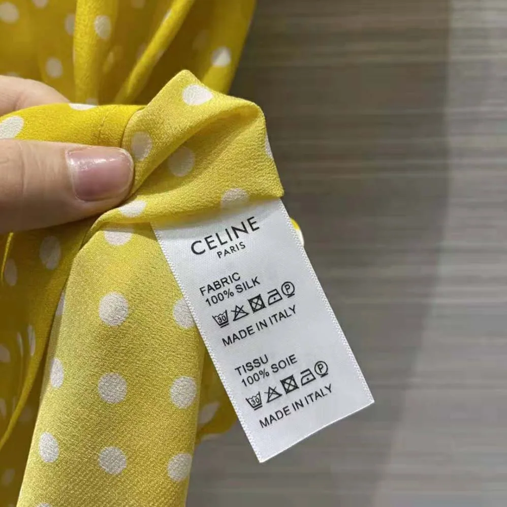 Celine Lavalliere Blouse in Crepe De Chine for Women in Yellow Celine Lavalliere Blouse in Crepe De Chine for Women in Yellow
