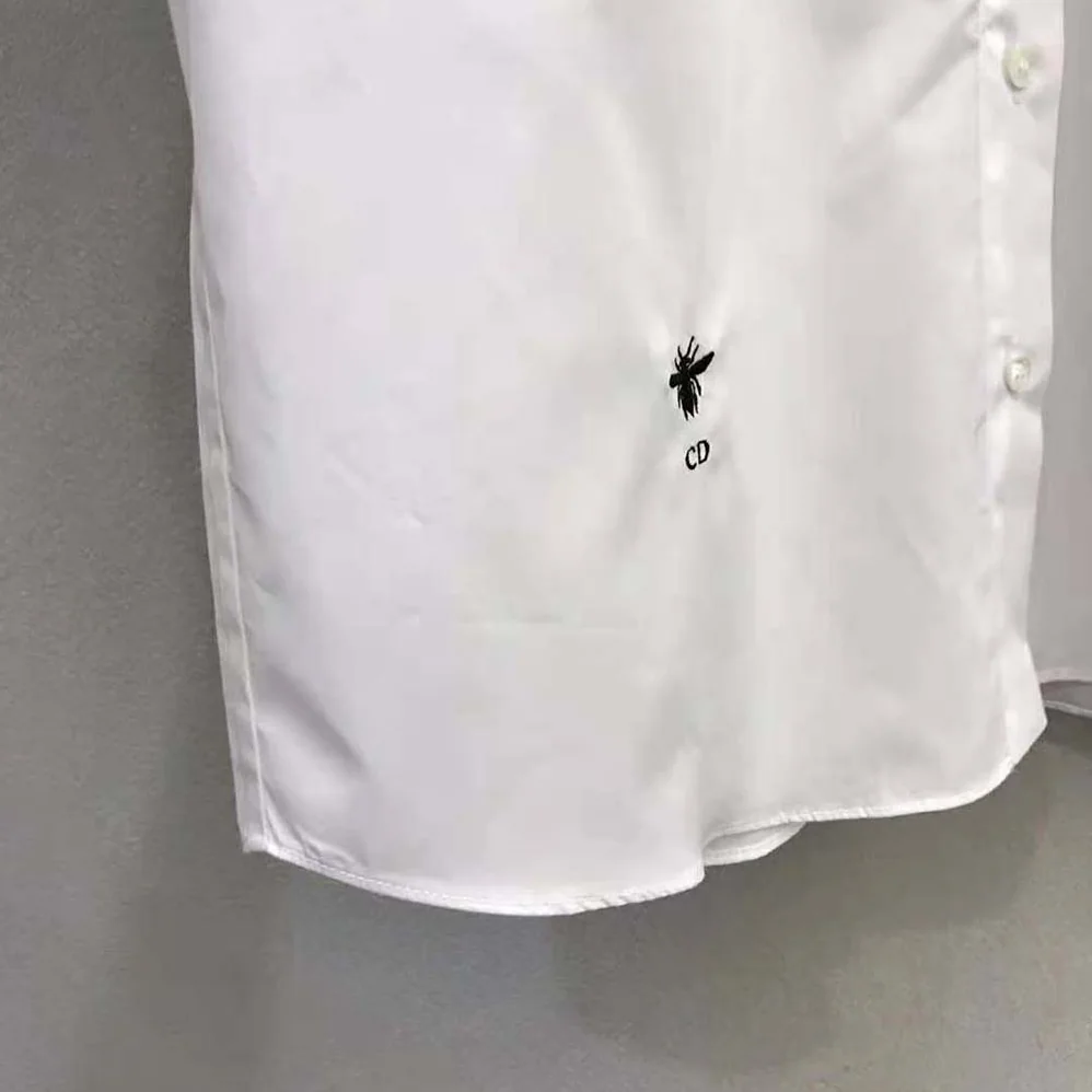 Dior Puffed Short-Sleeved Blouse White Cotton Poplin for Women Dior Puffed Short-Sleeved Blouse White Cotton Poplin for Women