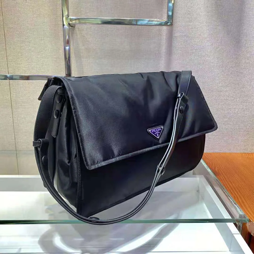 Prada Re-Nylon Large Padded Shoulder Bag for Women in Black Prada Re-Nylon Large Padded Shoulder Bag for Women in Black