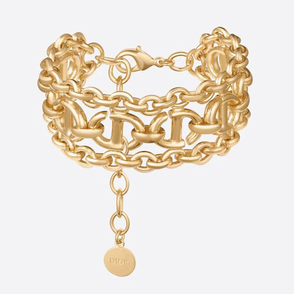Dior CD Navy Bracelet Gold for Women in Finish Metal