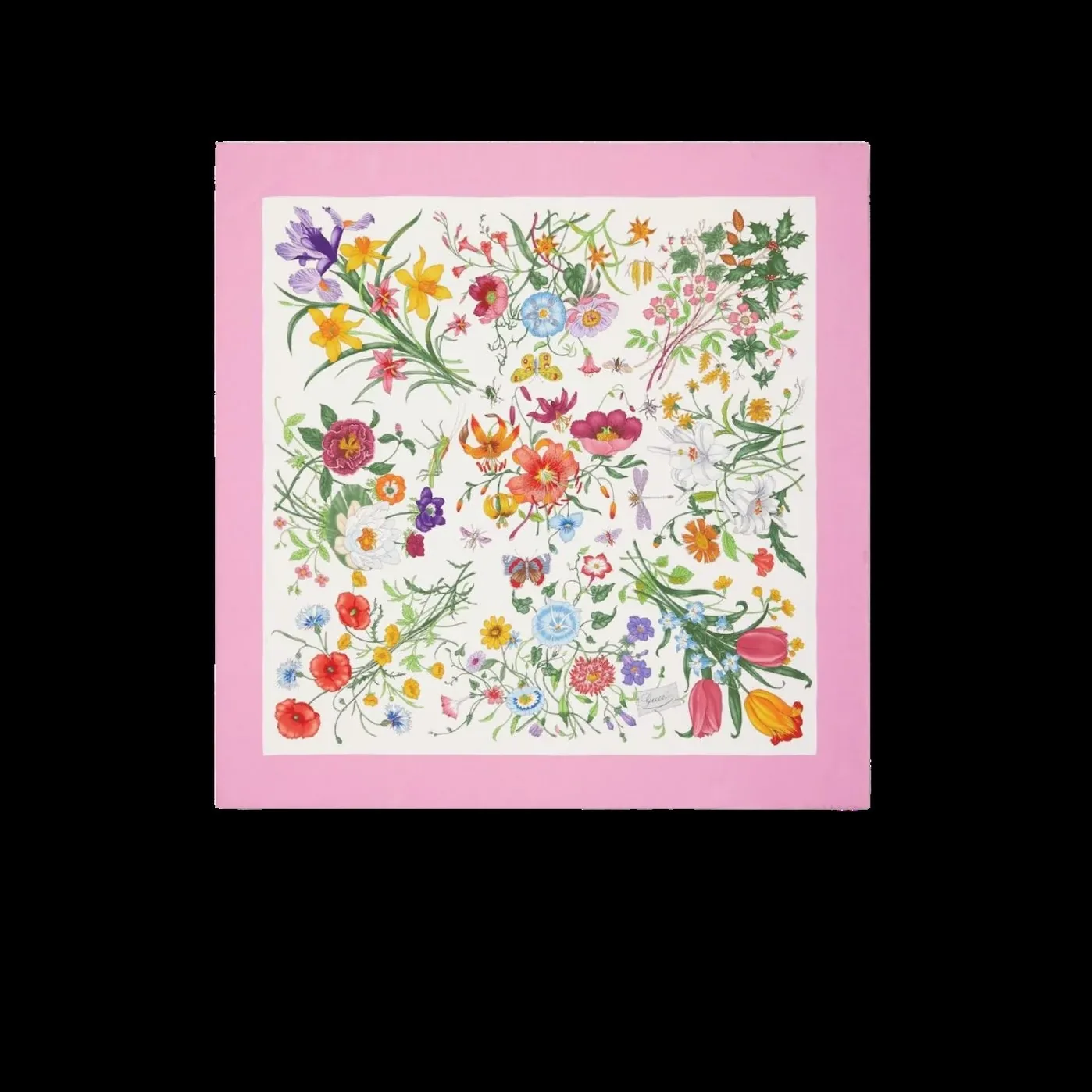 Gucci Printed Silk Twill Carre Scarf Pink Gucci Printed Silk Twill Carre Scarf Pink