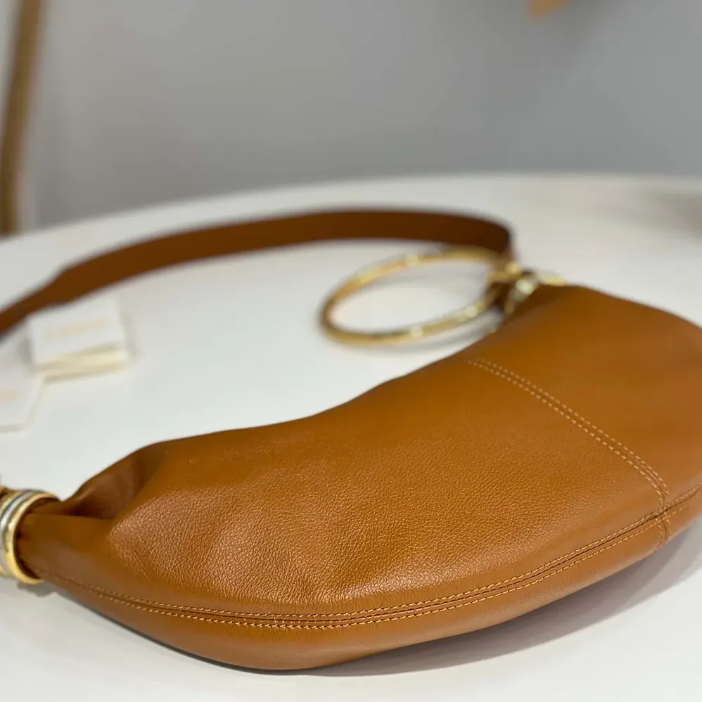Chloe Small Bracelet Hobo Bag in Grained Leather for Women in Brown