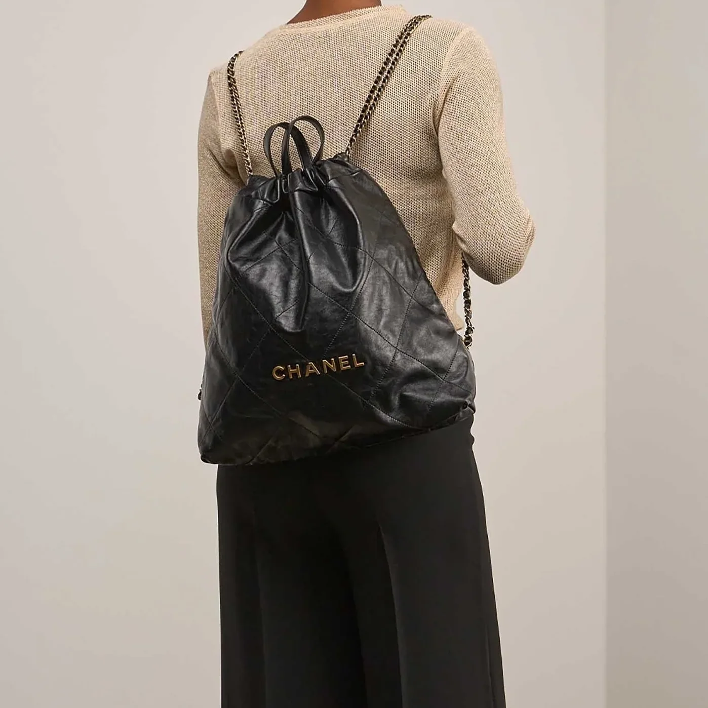 Chanel 22 Large Backpack in Black Gold Hardware Chanel 22 Large Backpack in Black Gold Hardware