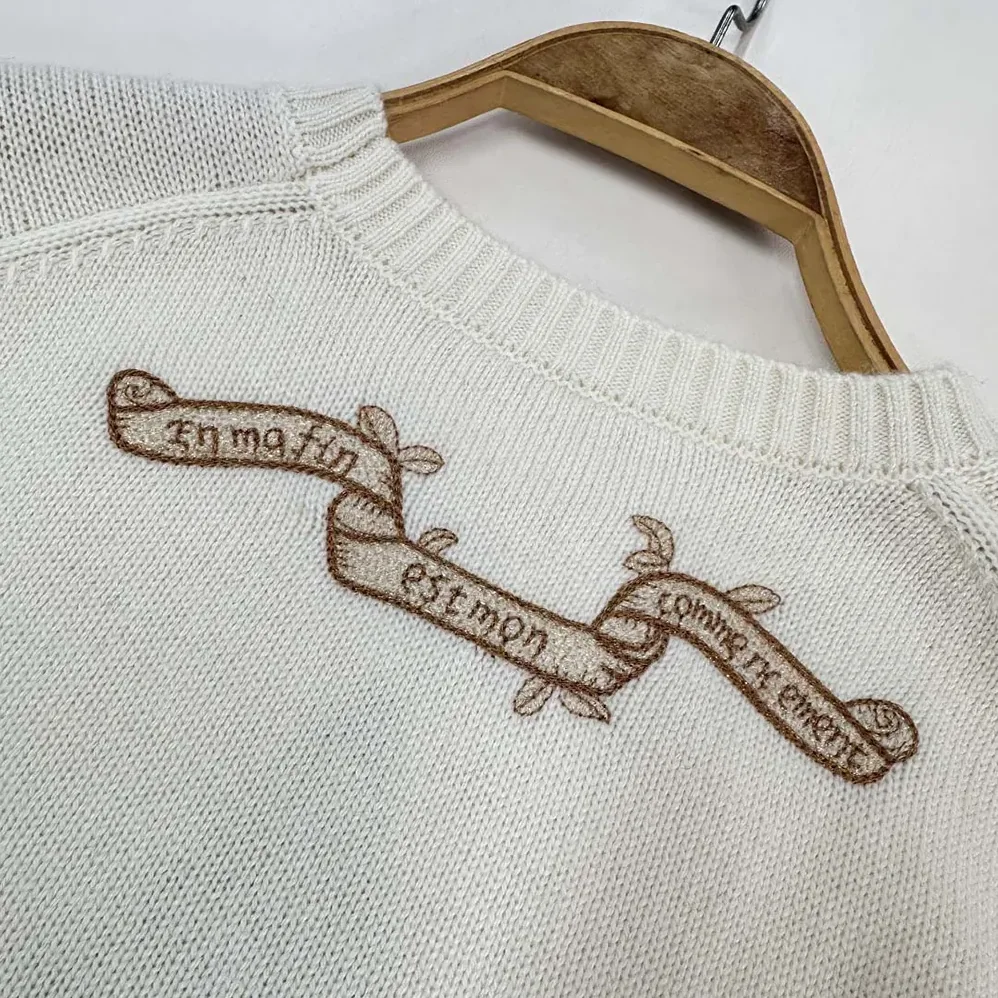 Dior Embroidered Sweater Ecru Cashmere Knit for Women Dior Embroidered Sweater Ecru Cashmere Knit for Women
