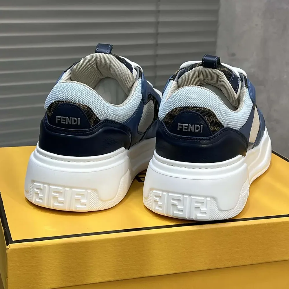 Fendi Force Sneakers White Light Blue and Blue Leather Low for Unisex in tops Fendi Force Sneakers White Light Blue and Blue Leather Low for Unisex in tops
