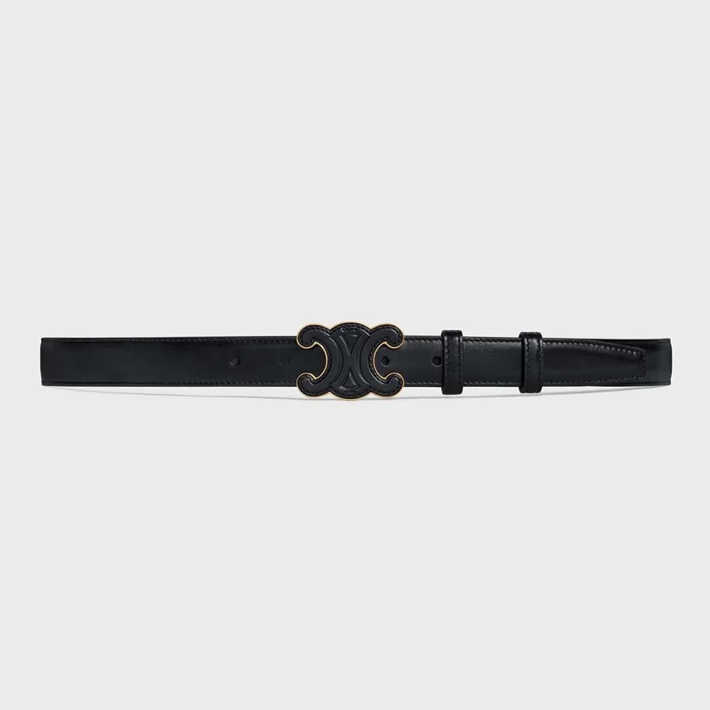 Celine Medium Cuir Triomphe Belt in Natural Calfskin for Women in Black Celine Medium Cuir Triomphe Belt in Natural Calfskin for Women in Black