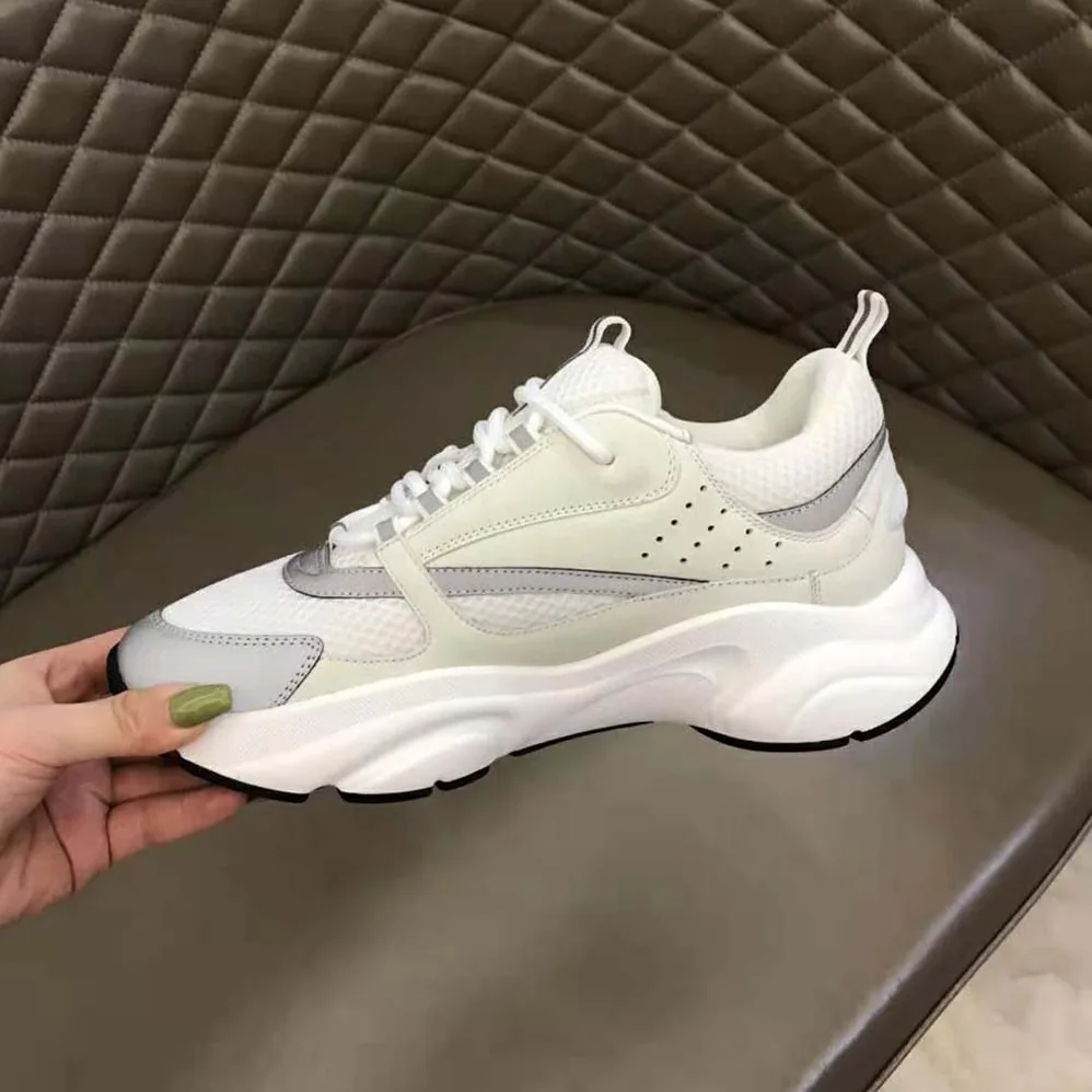 Dior B22 Sneaker White Technical Mesh with White and Silver for Men in Tone Calfskin