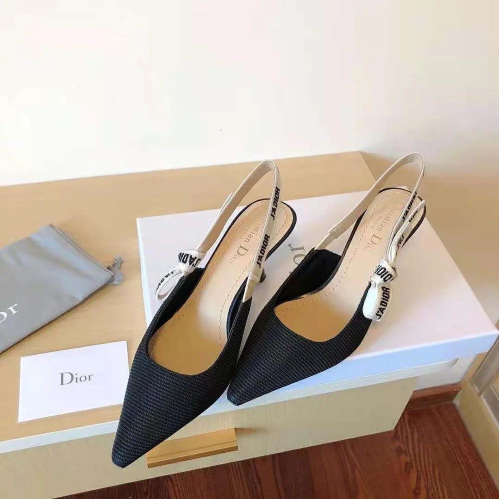 Dior J Adior Slingback Pump Black Technical Fabric for Women Dior J Adior Slingback Pump Black Technical Fabric for Women