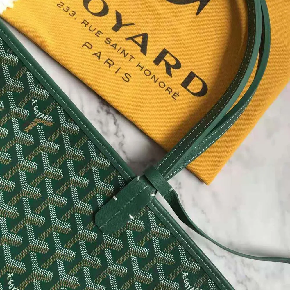 Goyard Sac Saint Louis GM in Goyardine Canvas & Chevroches Calfskin for Women in Green Goyard Sac Saint Louis GM in Goyardine Canvas & Chevroches Calfskin for Women in Green
