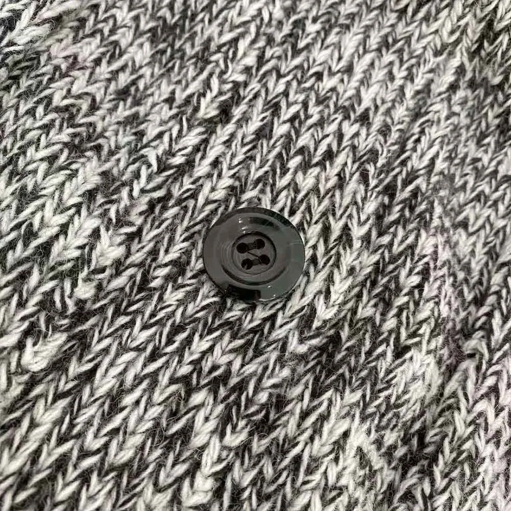 Dior Long Cardigan Navy Blue and White Wool and Cashmere Mouline for Women Dior Long Cardigan Navy Blue and White Wool and Cashmere Mouline for Women