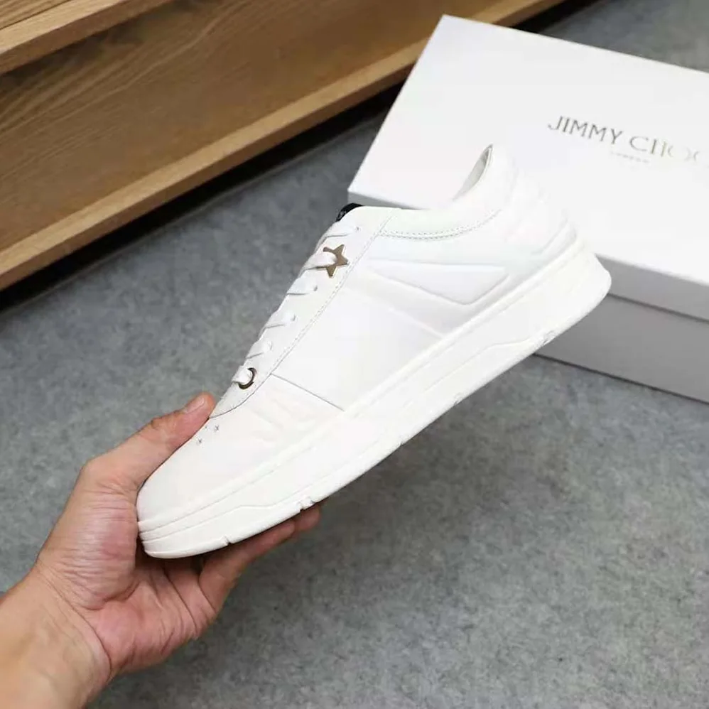 Jimmy Choo Hawaii/M White Calf Leather Lace for Men in Up Trainers