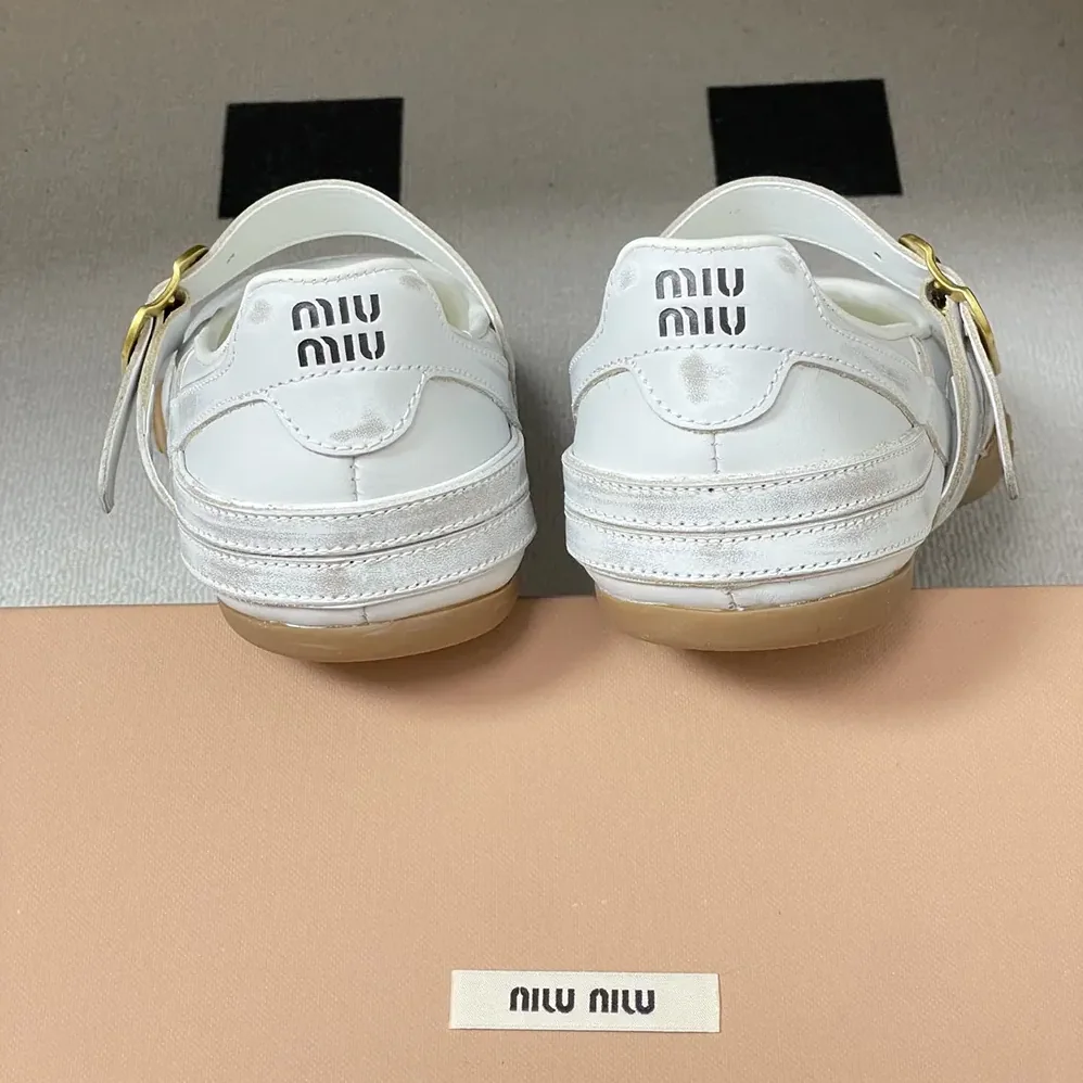 Miu Miu Gymnasium Leather Ballerinas With Strap and Buckle for Women Miu Miu Gymnasium Leather Ballerinas With Strap and Buckle for Women