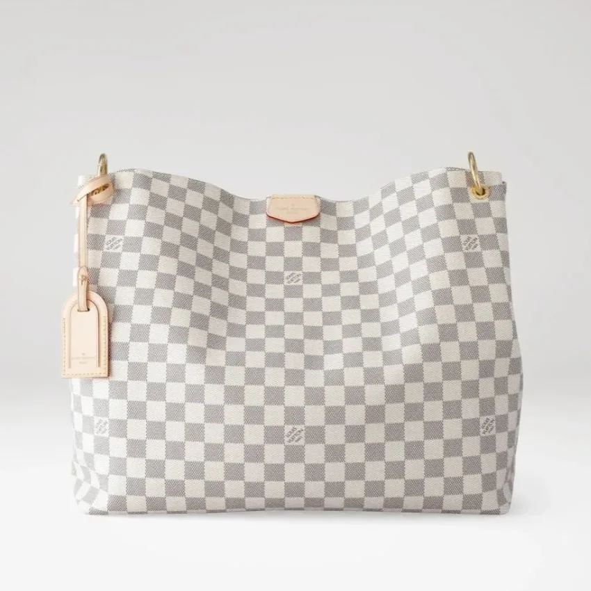 Louis Vuitton Graceful MM Damier Azur Bag / Louis Vuitton Graceful MM Damier Azur Bag /