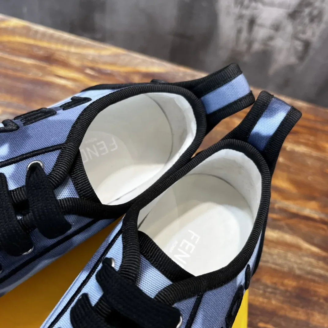 Fendi Domino Fabric Sneakers Blue Fendi Domino Fabric Sneakers Blue