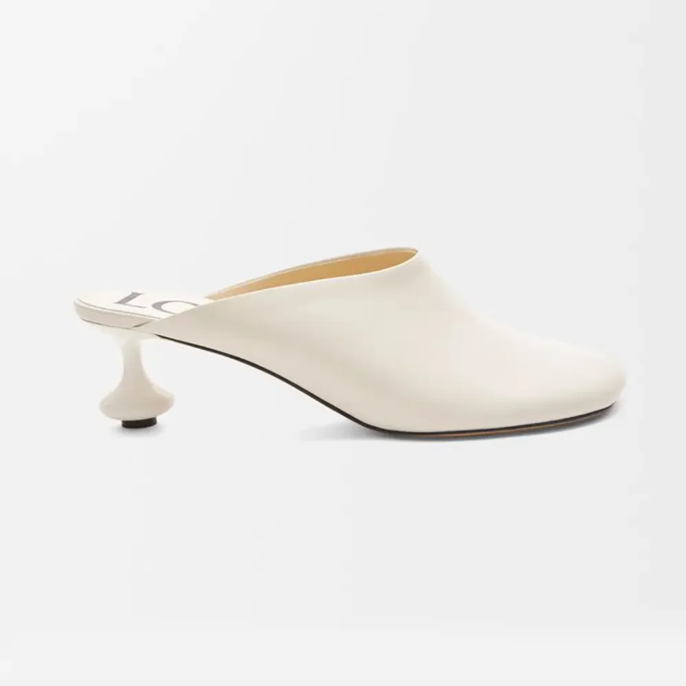 Loewe Toy Mule in Goatskin for Women in White Loewe Toy Mule in Goatskin for Women in White