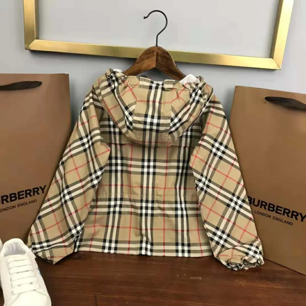 Burberry Kids' Vintage Check Cotton Hooded Jacket