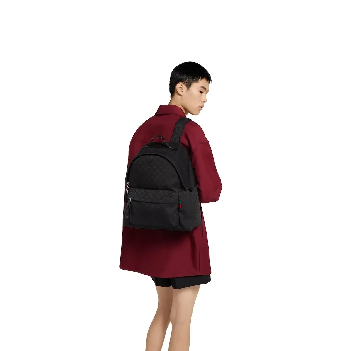 Gucci Medium GG Backpack With Web Black / Gucci Medium GG Backpack With Web Black /