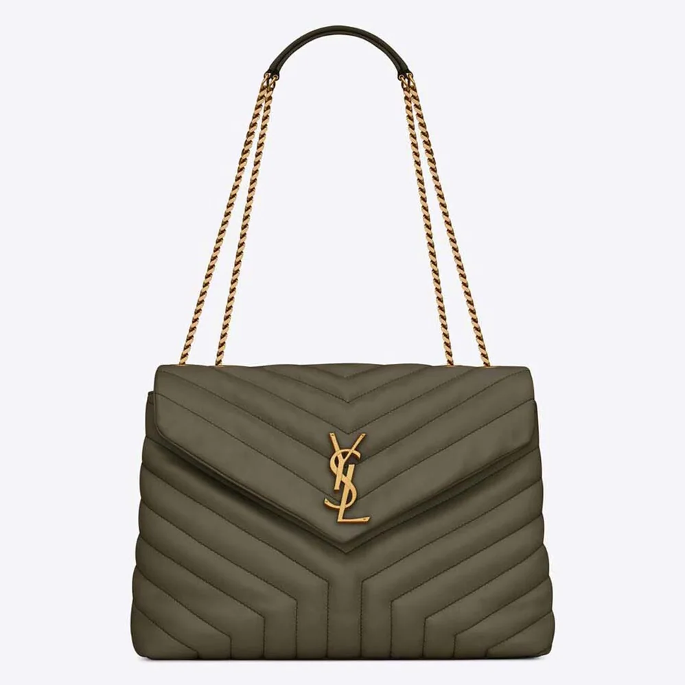 Saint Laurent YSL Loulou Medium Bag in Matelassé Y Leather for Women in Green
