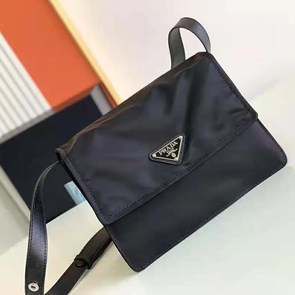 Prada Small Padded Re-Nylon Shoulder Bag for Women in Black