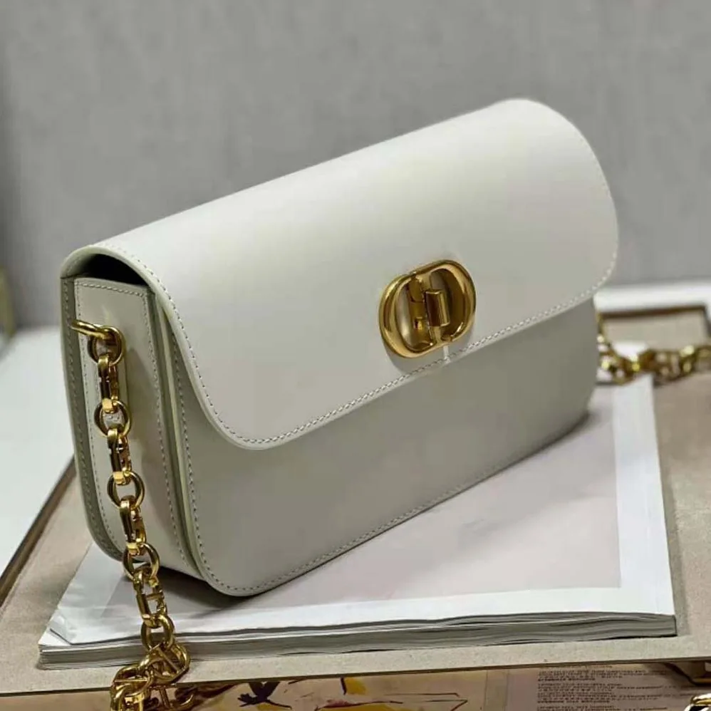 Dior 30 Montaigne Avenue Bag Dusty Ivory Box Calfskin for Women