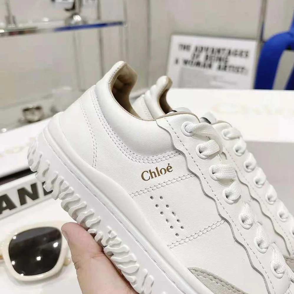 Chloe Franckie Low-Top Sneaker in Smooth Calfskin for Women in White Chloe Franckie Low-Top Sneaker in Smooth Calfskin for Women in White