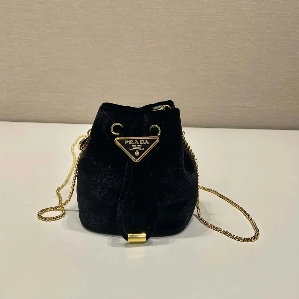 Prada Velvet Mini Pouch for Women in Black Prada Velvet Mini Pouch for Women in Black