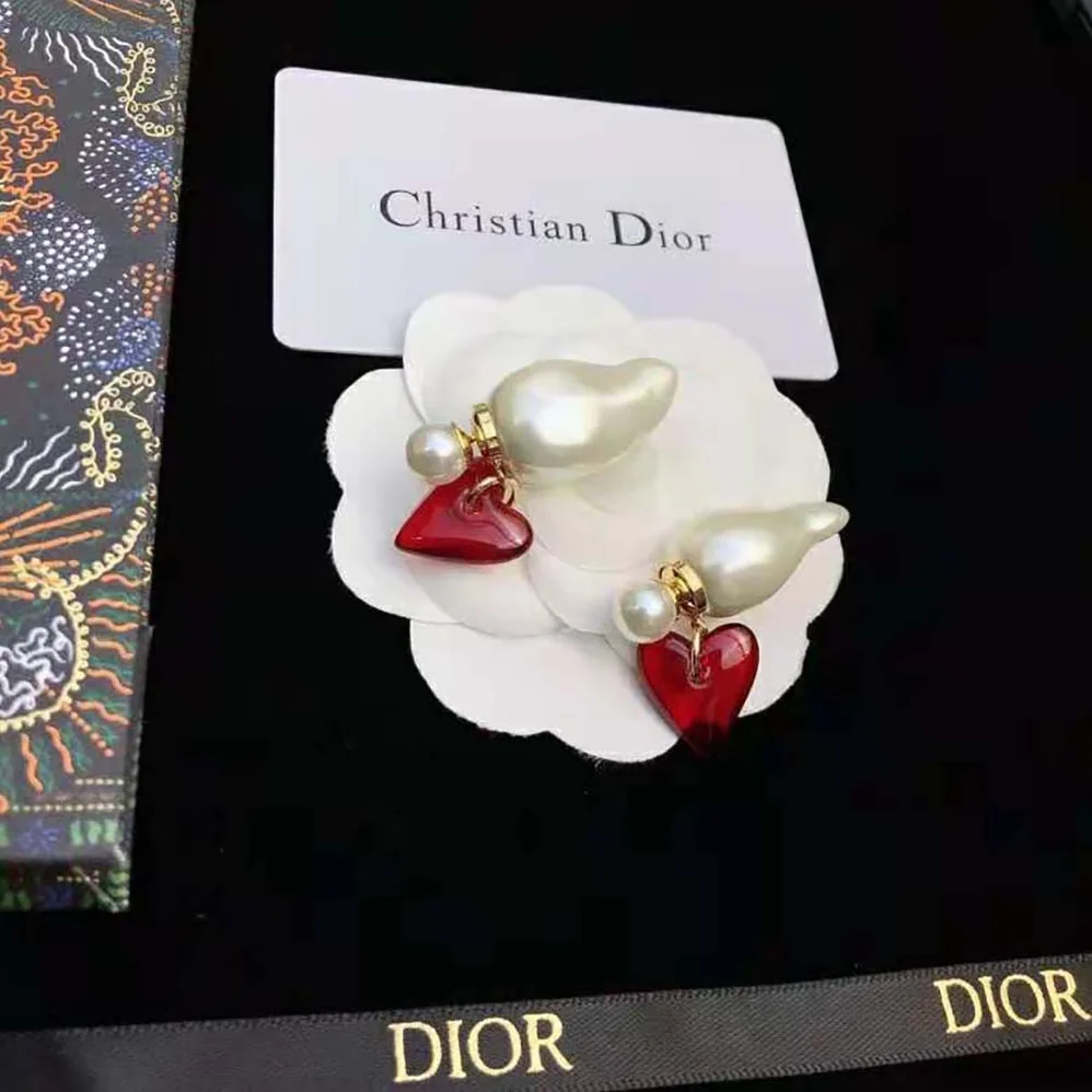 Dior Clair D Lune Brooch White Resin Pearls and White Crystals for Women