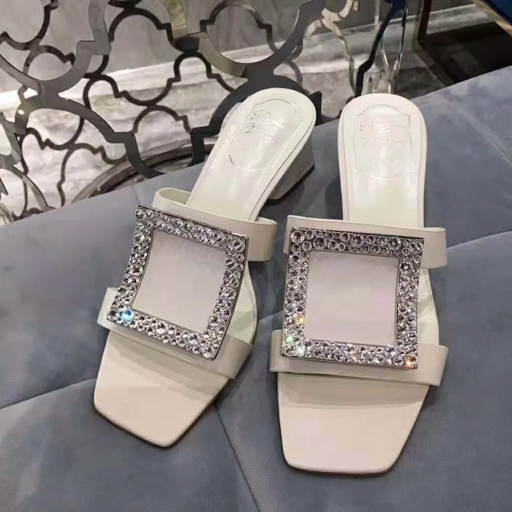 Roger Vivier Bikiviv' Strass Mules for Women in White Roger Vivier Bikiviv' Strass Mules for Women in White